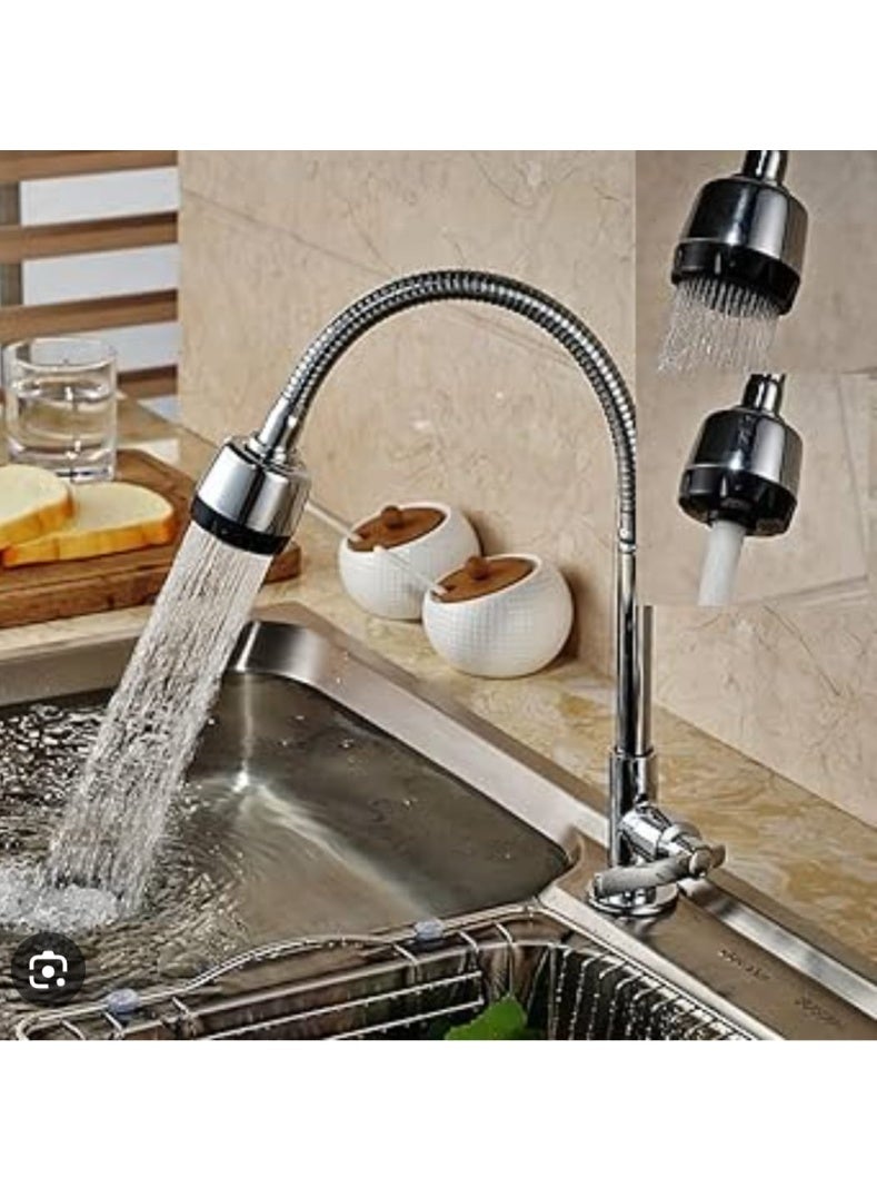 حنفية مطبخ مرنة 360 درجة برأس رشاش مزدوج – تصميم ستانلس ستيل مقاوم للصدأ للاستخدام اليومي - Image 4